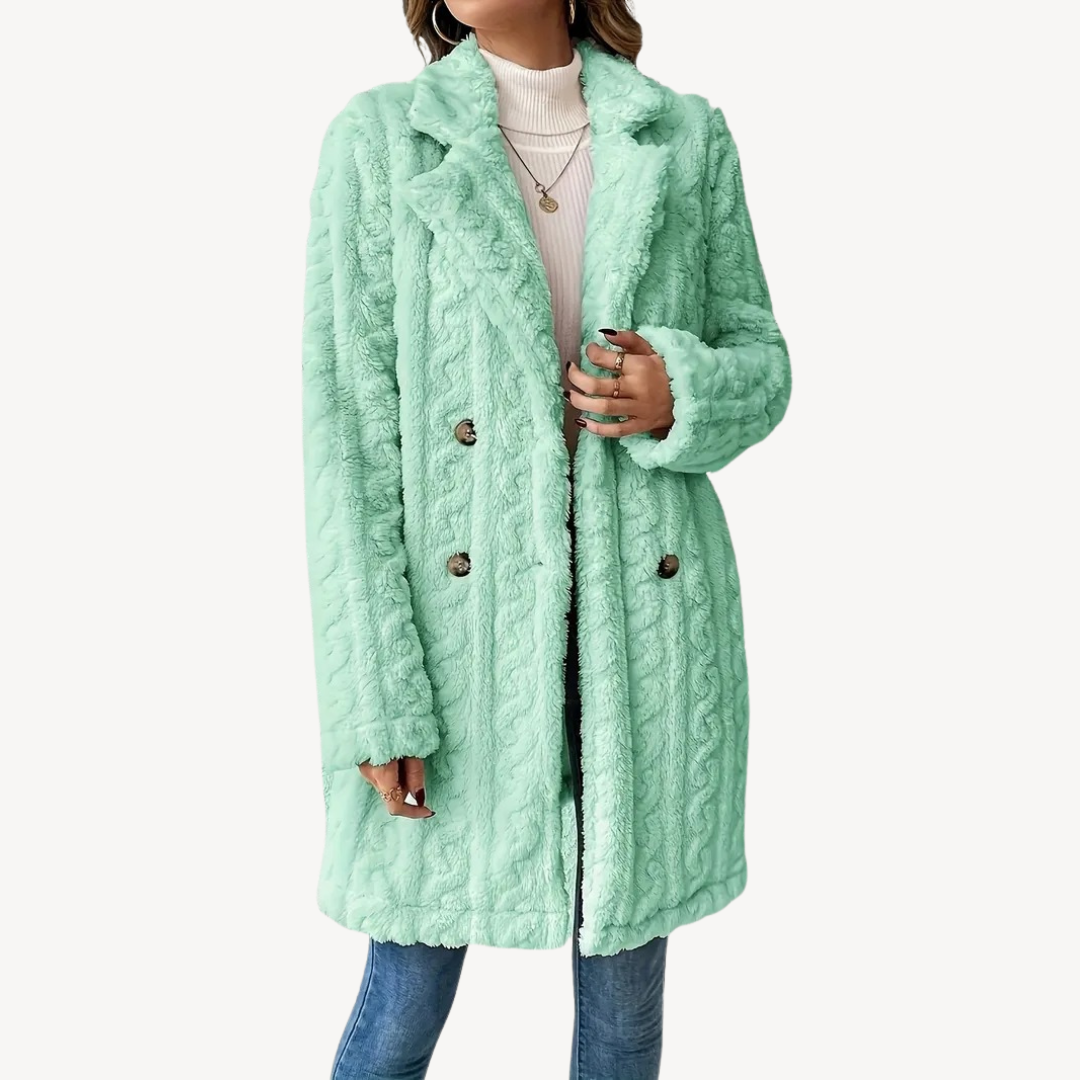 Women's Faux Fur Coat Double Breasted Elegant