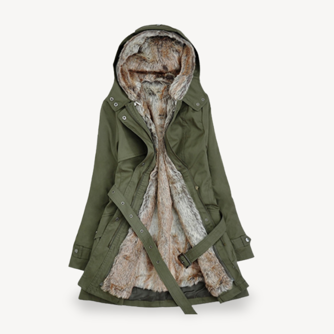 Damen Winterparka mit Weichem Kunstfell - IdealeKleiden