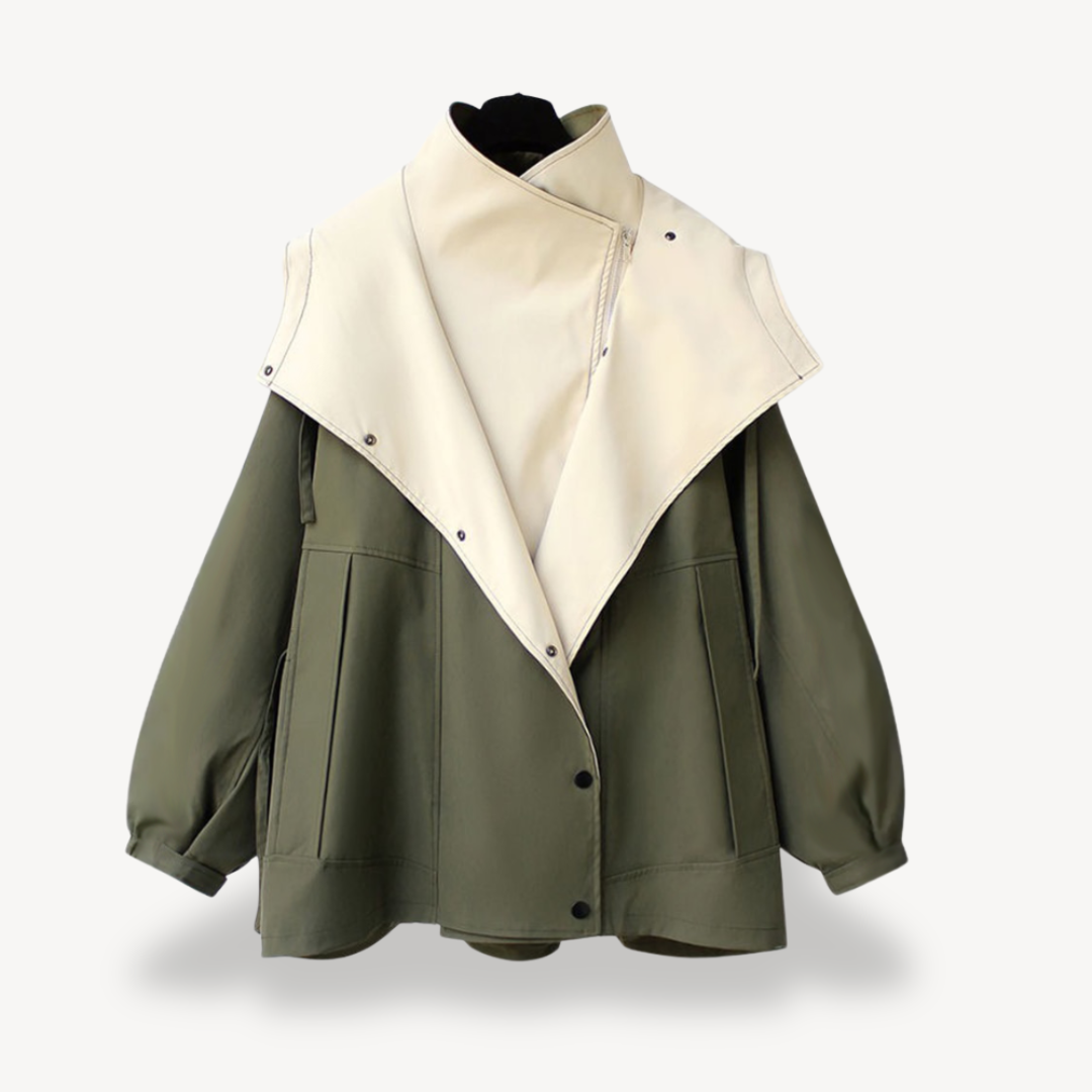 Modern Women's Trench Coat Colorblock Style