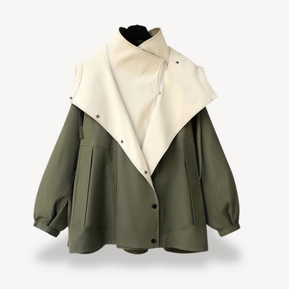 Modern Women's Trench Coat Colorblock Style