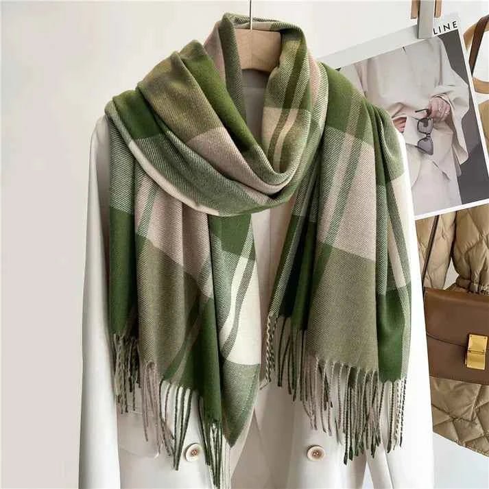 Fashionable Plaid Scarf Large Size