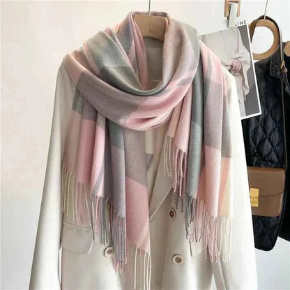Fashionable Plaid Scarf Large Size