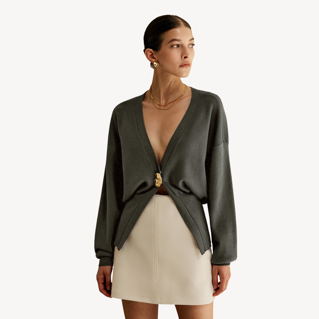 Women's Knitted Cardigan V-Neck Modern