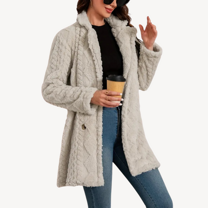 Women's Faux Fur Coat Double Breasted Elegant