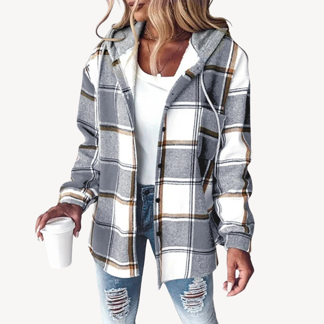 Stylish Plaid Hoodie