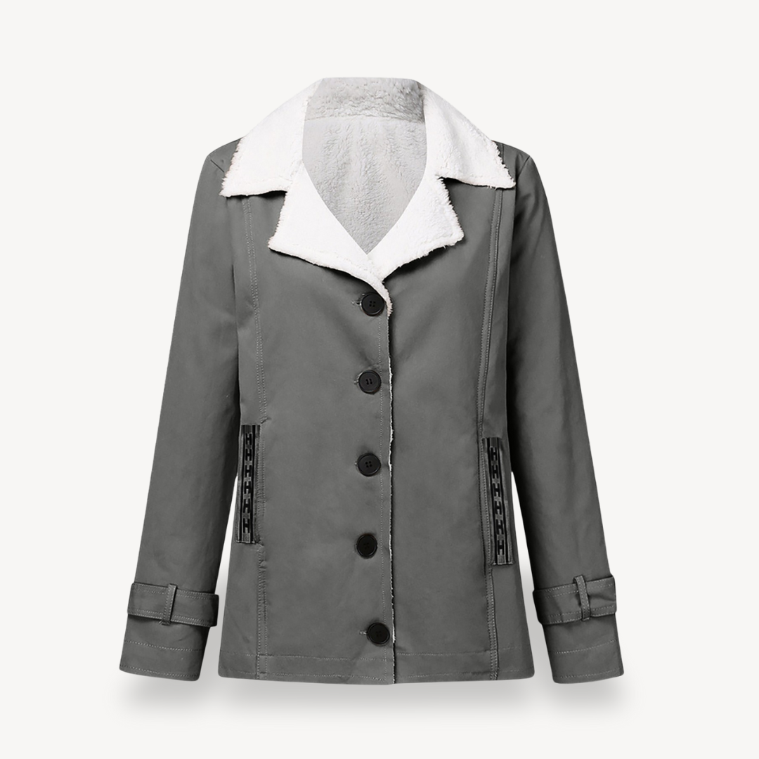 Women's Winter Coat Fleece Lined Buttons
