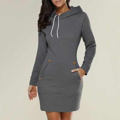 Long Hooded Dress Casual Chic