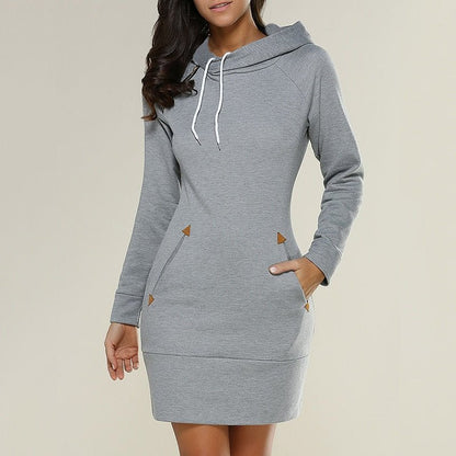 Long Hooded Dress Casual Chic