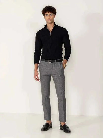 Men's Knitted Jumper with Half-Zip