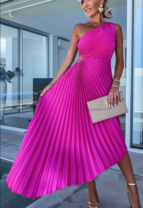 Women's Elegant One-Shoulder Maxi Dress