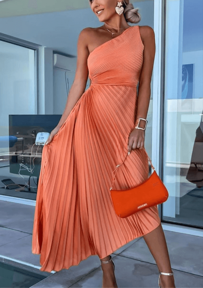 Women's Elegant One-Shoulder Maxi Dress