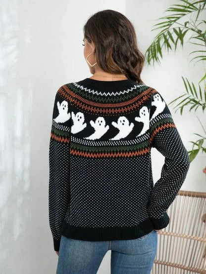 Polka Dot Women's Trendy Knitted Sweater