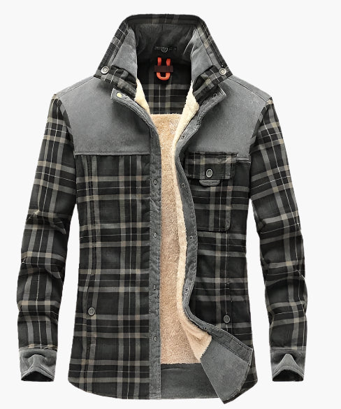 Herren Flanelljacke Holzfäller Look Fleece Isoliert