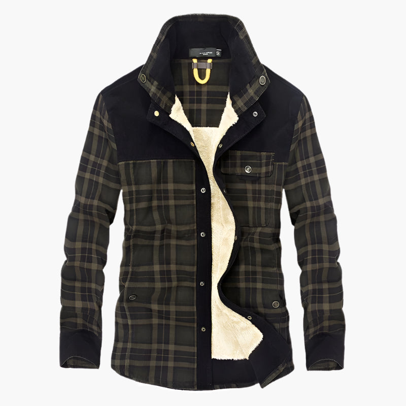 Herren Flanelljacke Holzfäller Look Fleece Isoliert