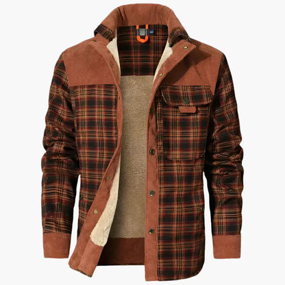 Herren Flanelljacke Holzfäller Look Fleece Isoliert