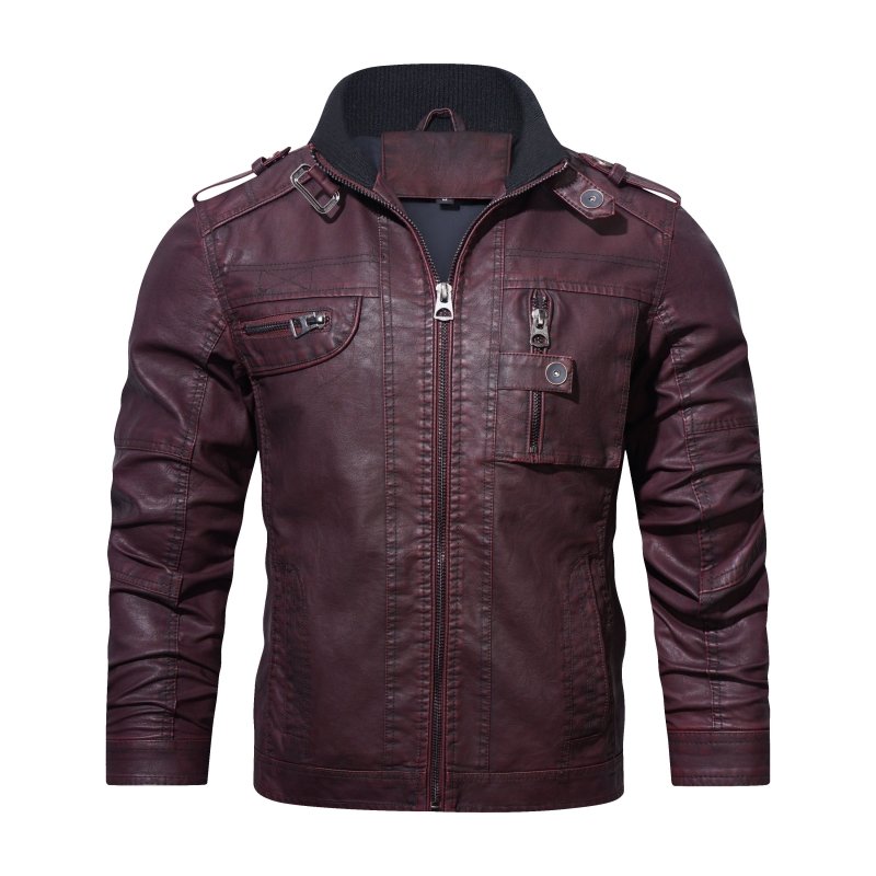 Stylish Leather Jacket Men's Slim Fit