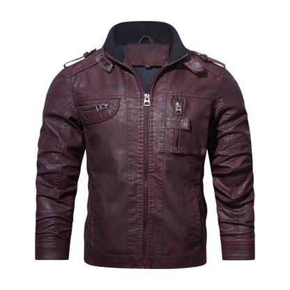Stylish Leather Jacket Men's Slim Fit