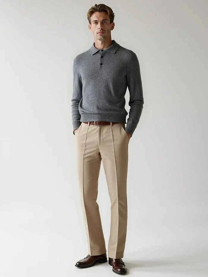 Men's Elegant Button-Up Pullover
