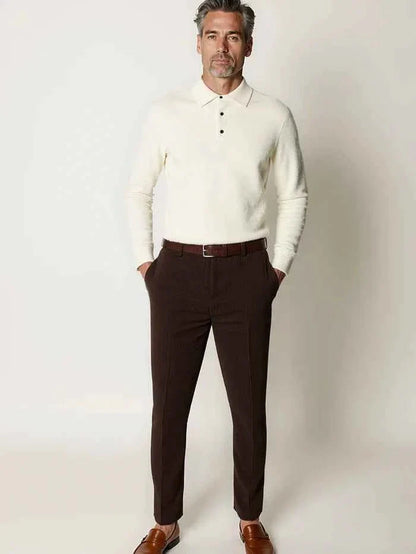 Men's Elegant Button-Up Pullover