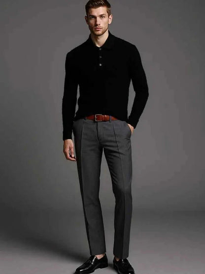 Men's Elegant Button-Up Pullover