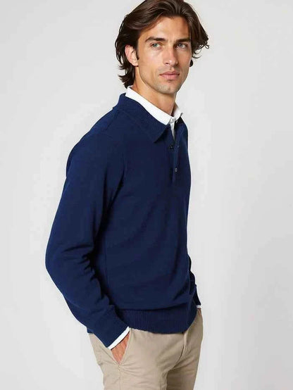 Men's Elegant Button-Up Pullover