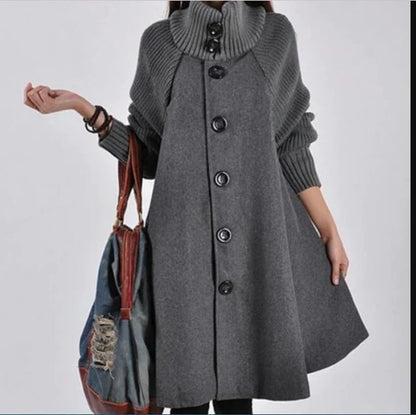 Plus Size Winter Coat Wool Blend Long Sleeve
