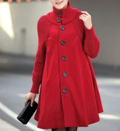 Plus Size Winter Coat Wool Blend Long Sleeve