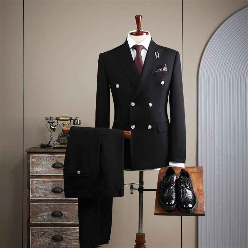 Men's Elegant Black Wedding Suit