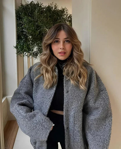 Oversized Women's Warm Wool Jacket