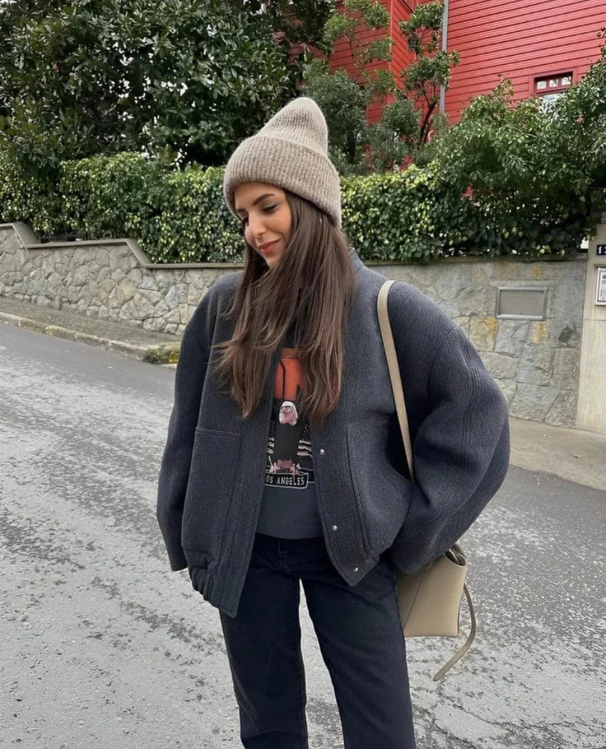 Oversized Women's Warm Wool Jacket