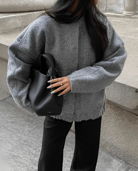 Übergröße Wolljacke Damen Warm - IdealeKleiden