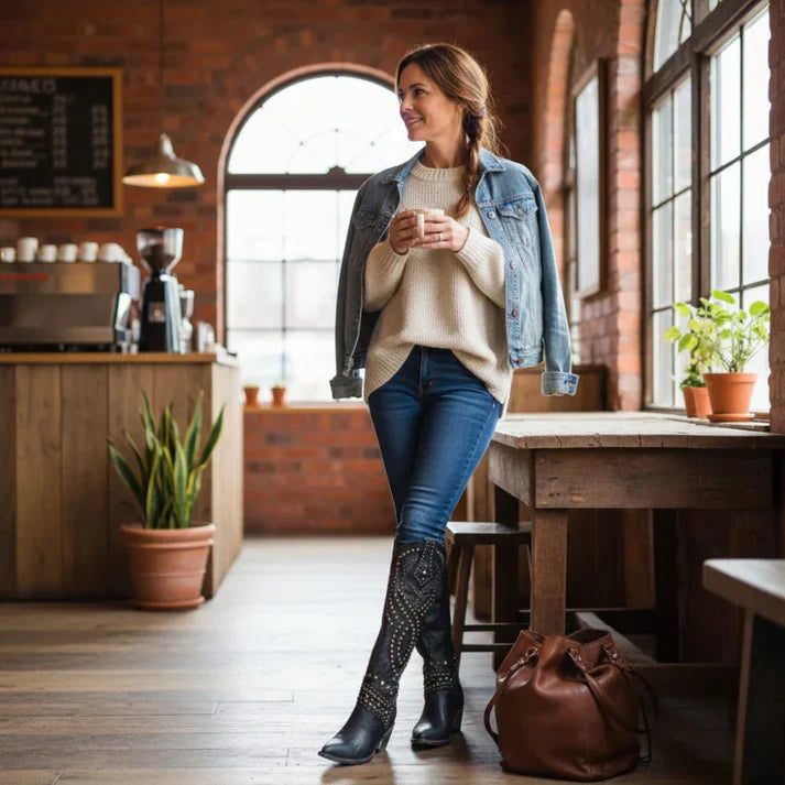 Stilvolle Stiefel Damen Hoch Absatz - IdealeKleiden