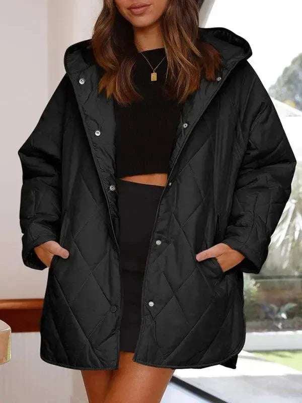 Women's Warm Elegant Hooded Quilted Coat