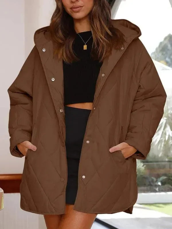 Women's Warm Elegant Hooded Quilted Coat