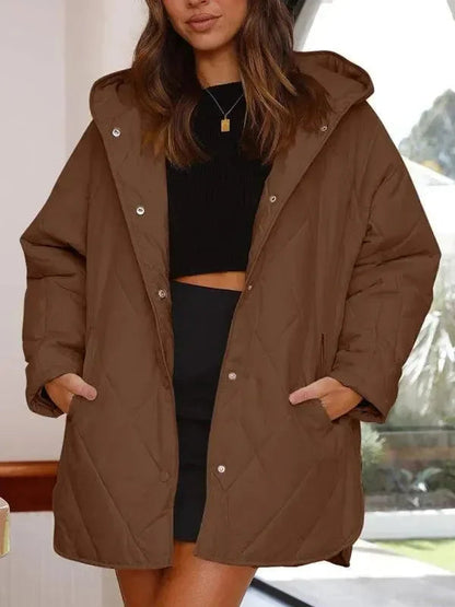 Women's Warm Elegant Hooded Quilted Coat