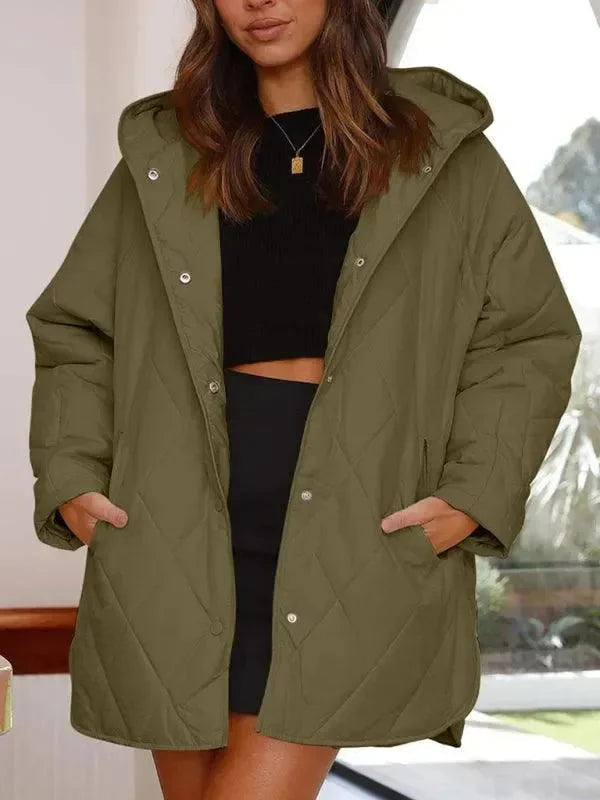 Women's Warm Elegant Hooded Quilted Coat