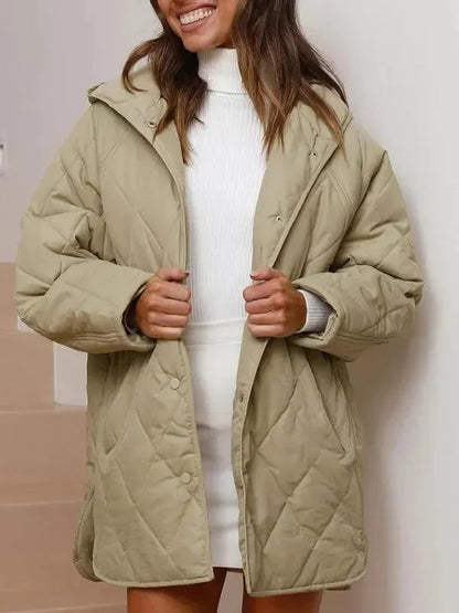 Women's Warm Elegant Hooded Quilted Coat