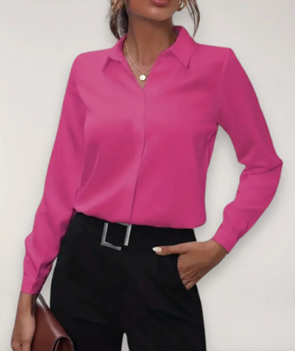 Women's Blouse Office Modern Button Design