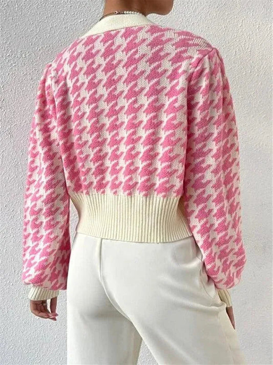 Längsärmige Strickjacke Damen Pullover - IdealeKleiden