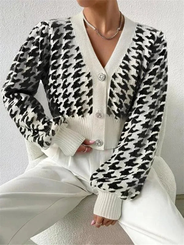 Women's Long-Sleeved Cardigan Sweater