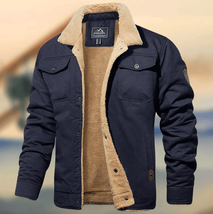 Men's Winter Jacket With Collar Warm Insulated