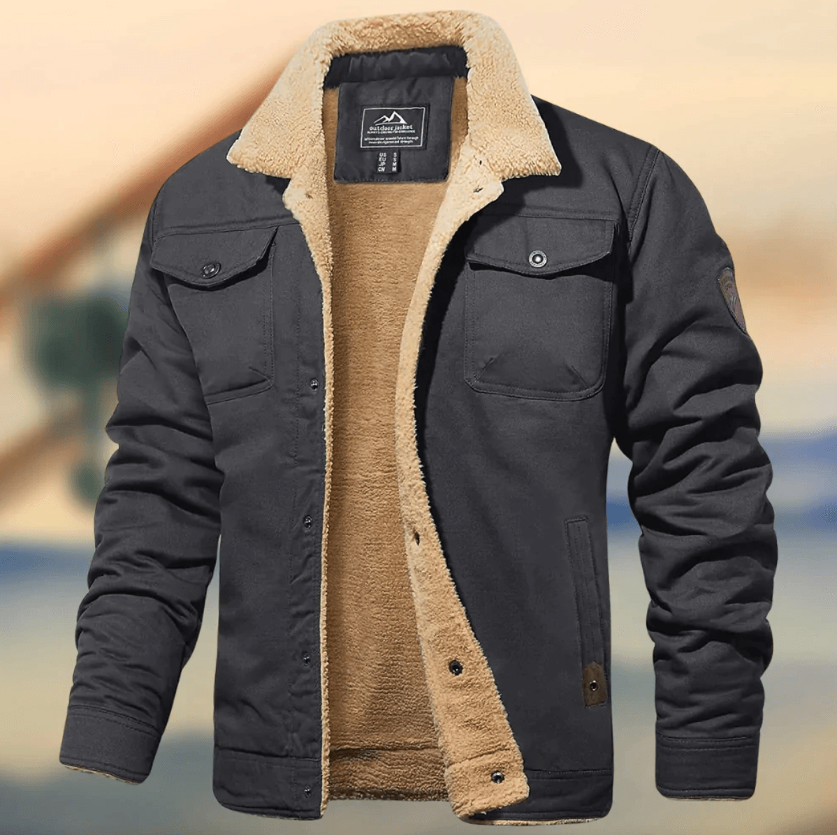 Men's Winter Jacket With Collar Warm Insulated