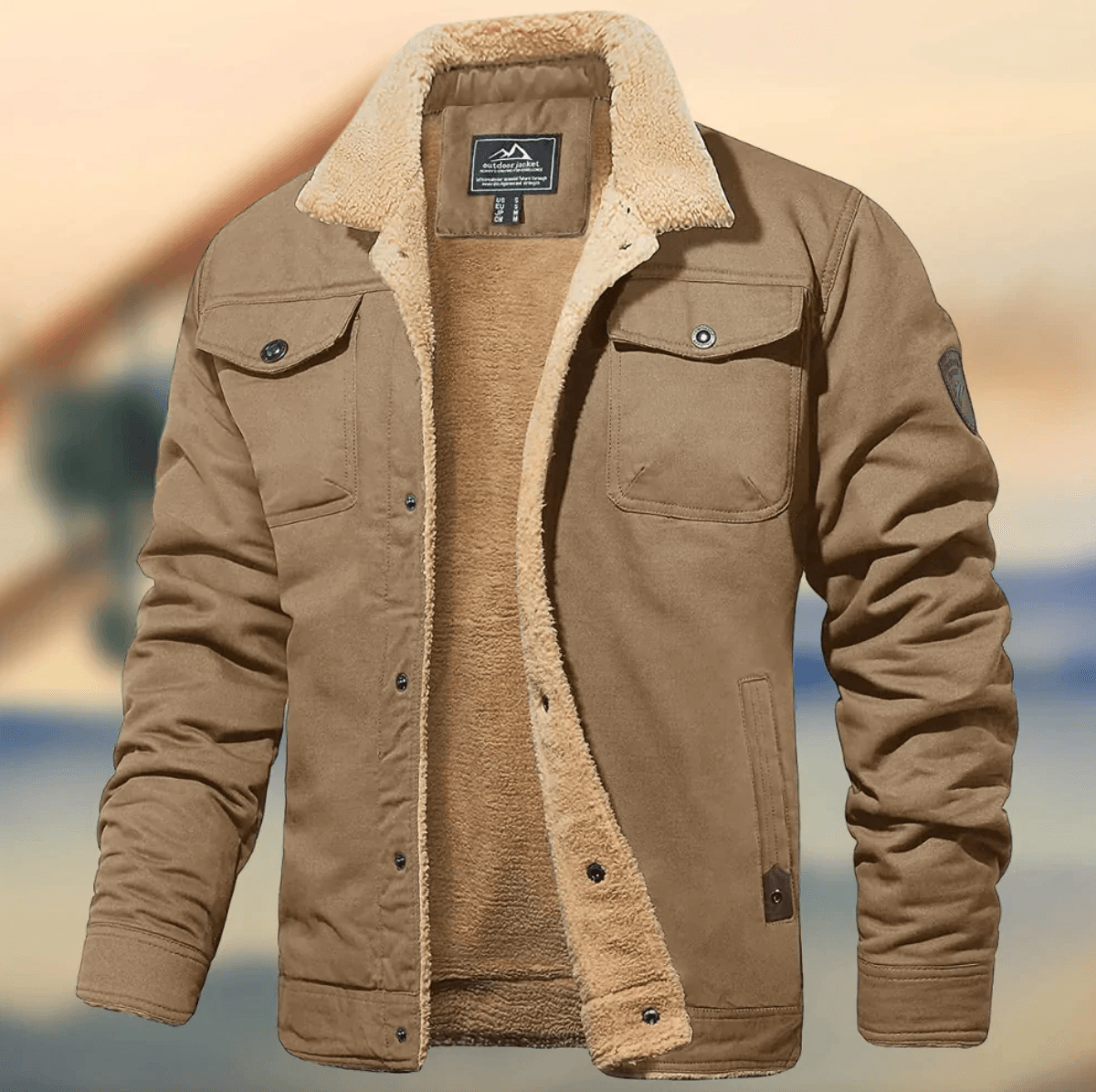 Men's Winter Jacket With Collar Warm Insulated
