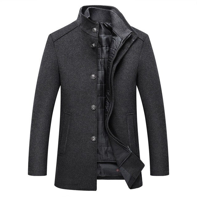 Men's Winter Coat Stand-Up Collar Lined