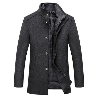Men's Winter Coat Stand-Up Collar Lined