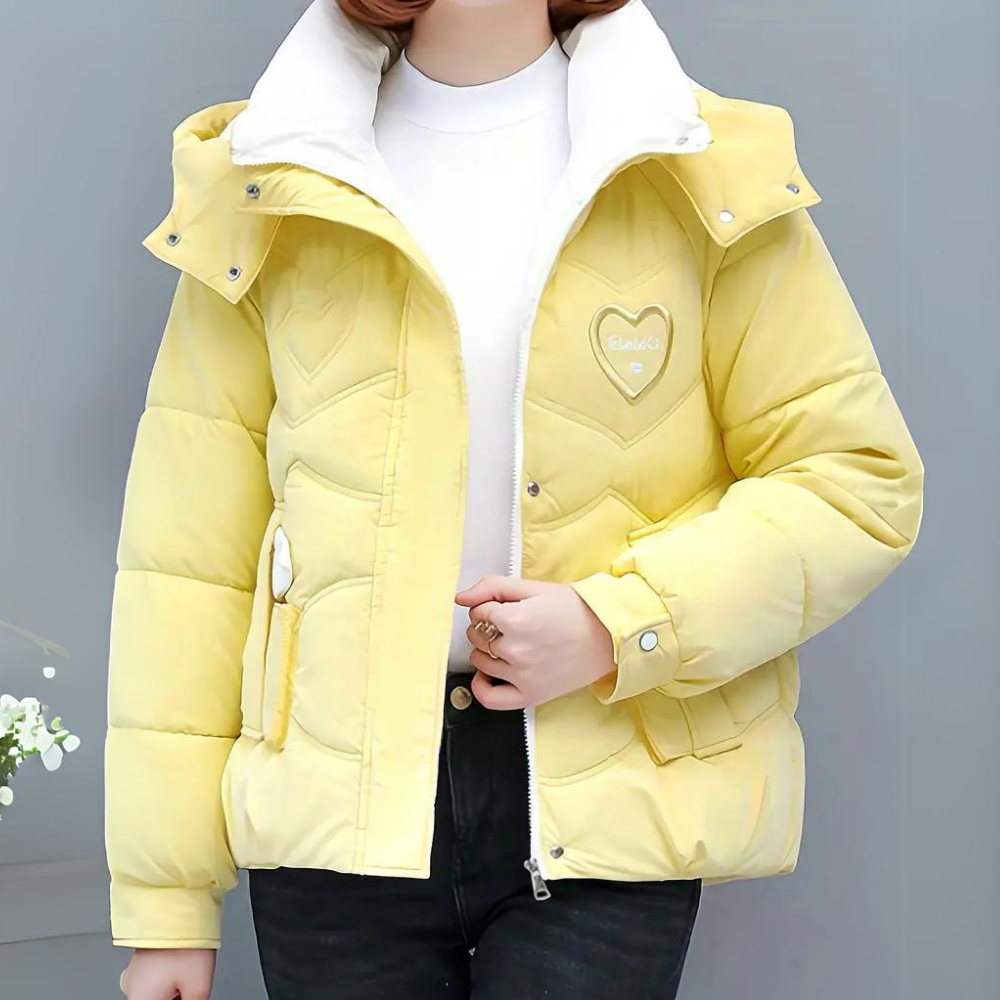 Stylish women's winter coat with hood