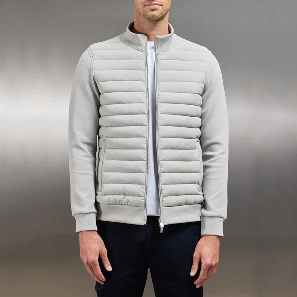 Men's Quilted Jacket Front Zipper Modern
