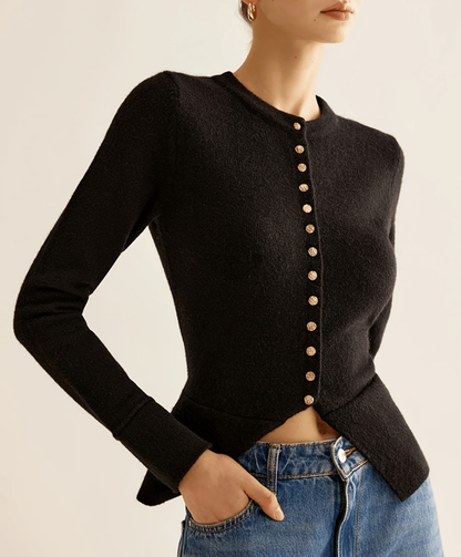 Elegant Women's Cardigan Black Autumn Fashion