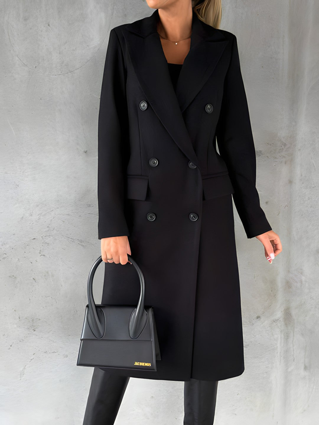 Elegant Women's Coat Slim Fit Wool Blend