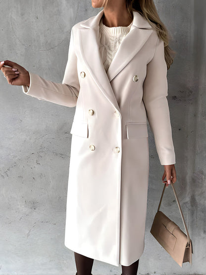 Elegant Women's Coat Slim Fit Wool Blend
